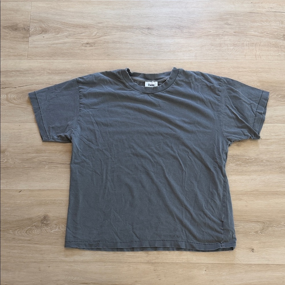 Washed Gray Crew Neck Short Sleeve T-Shirt - Unbranded